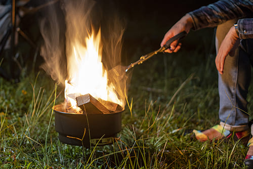 バーベキュー終わりには焚き火もできます。